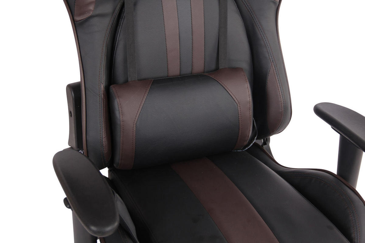 CHEFSESSEL Lederlook Schwarz/Braun - Schwarz/Braun, Textil/Metall (67/128/51cm) - CLP