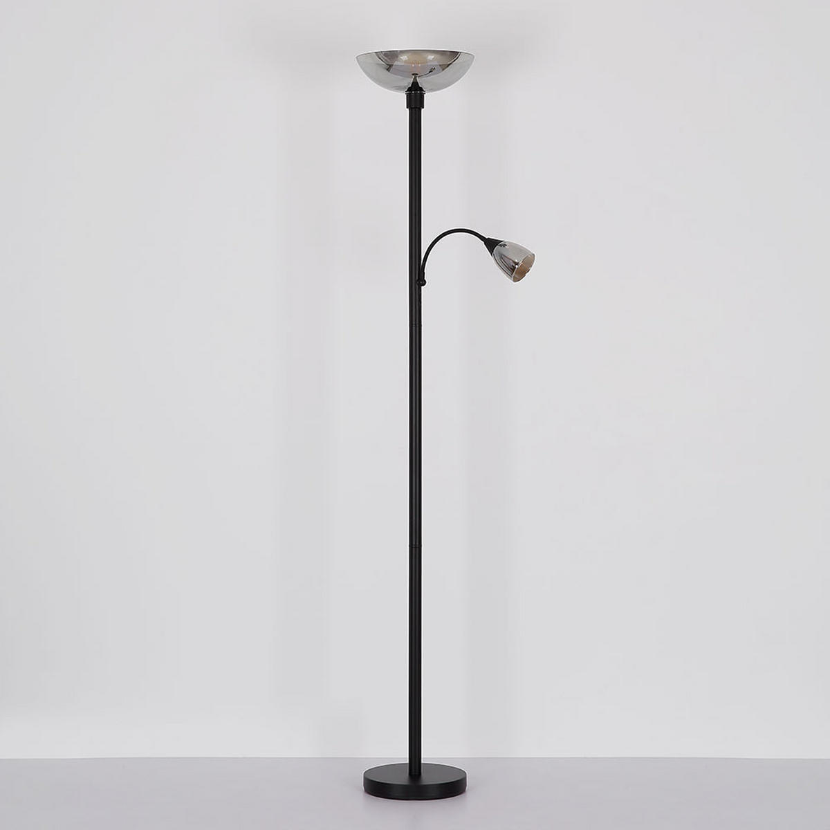 LED STEHLEUCHTE Blade Schwarz Metall Glas - Schwarz, Glas (30/30/178cm) - Globo Lighting