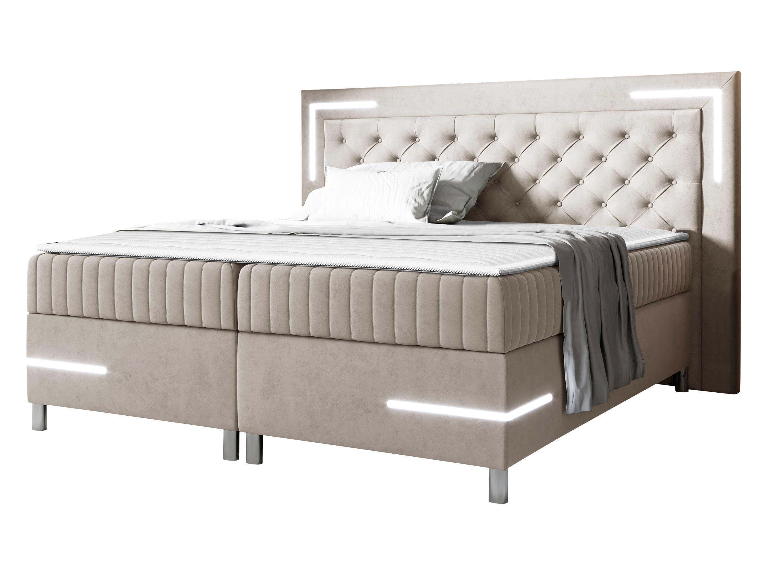 BOXBETT Tenosi 5 LED - Beige, Holz (120/200cm) - MIRJAN24