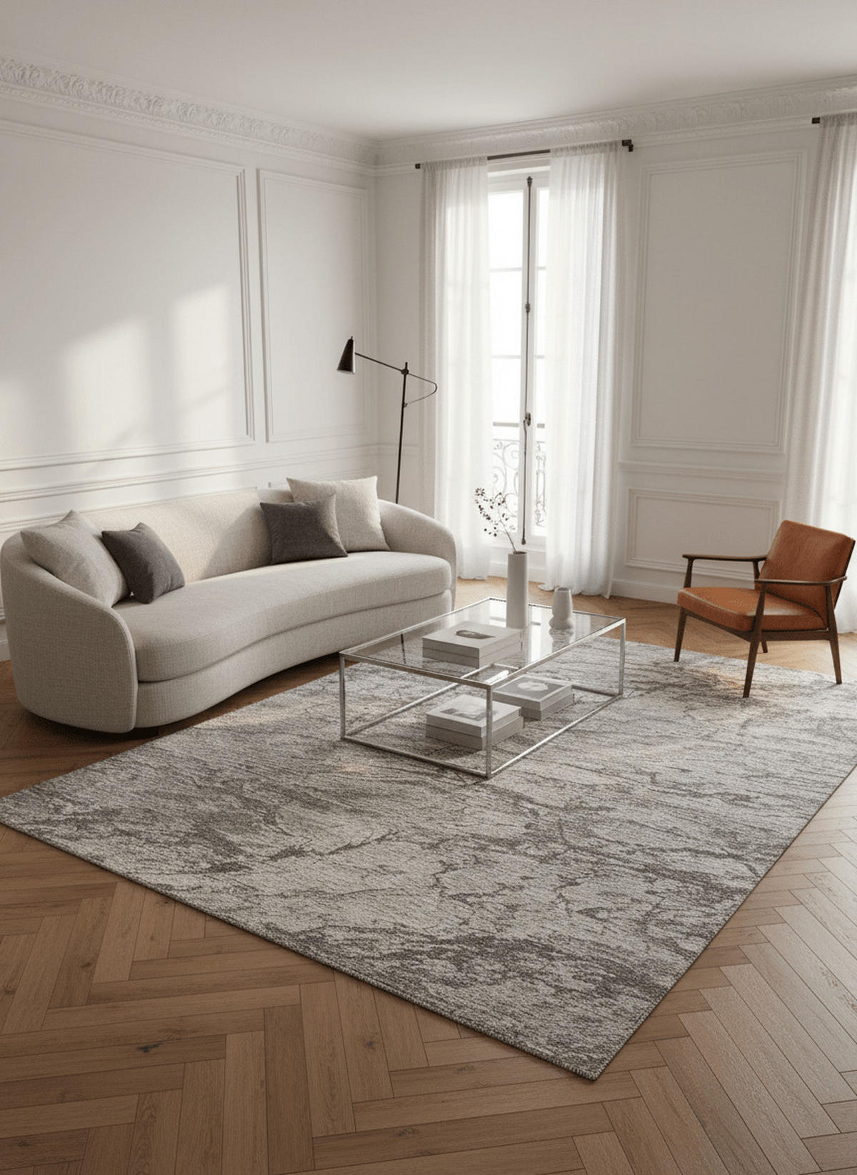 TEPPICH, Strukturierter in Naturtönen grau - Grau, Textil (160/230cm) - AFK Living