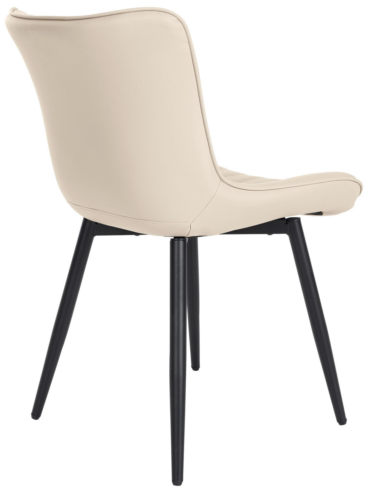 STUHL Lederlook creme - Creme/Schwarz, Textil/Metall (50/81/61cm) - CLP
