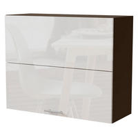 KÜCHENHÄNGESCHRANK Essen W8B/90-AV Weiß Hochglanz / Lava Matt 90 / 32,5 / 72cm - Dunkelgrau/Weiß Hochglanz, Holz/Holzwerkstoff (90/72/32.5cm) - Feldmann-Wohnen