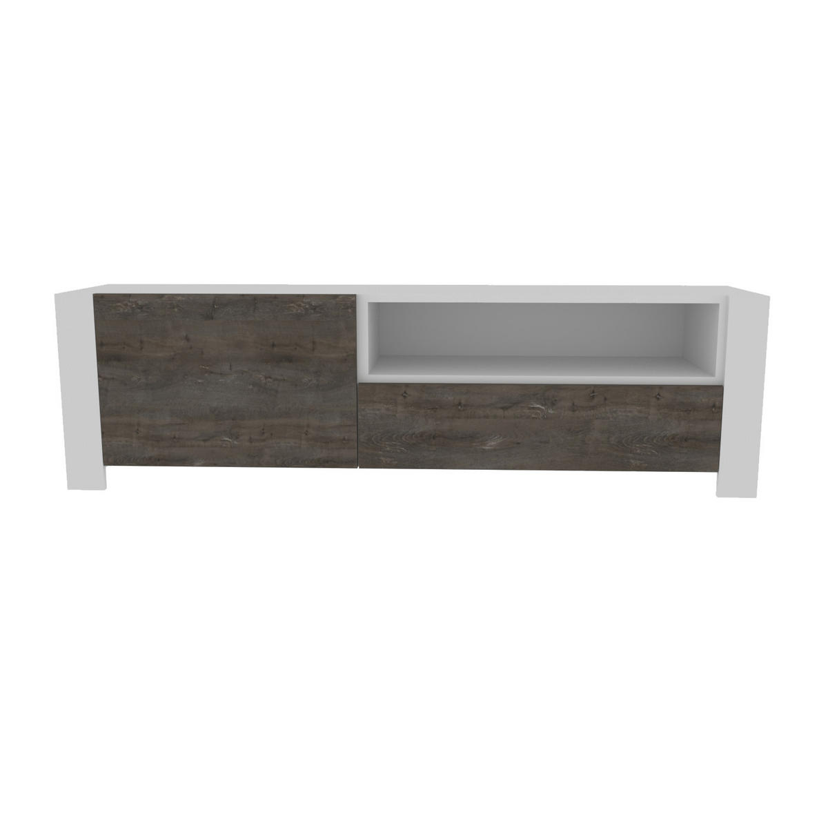 TV-ELEMENT Piedmont Weiss Wenge - Walnussfarben/Weiß, Holzwerkstoff (160/46/36.8cm)