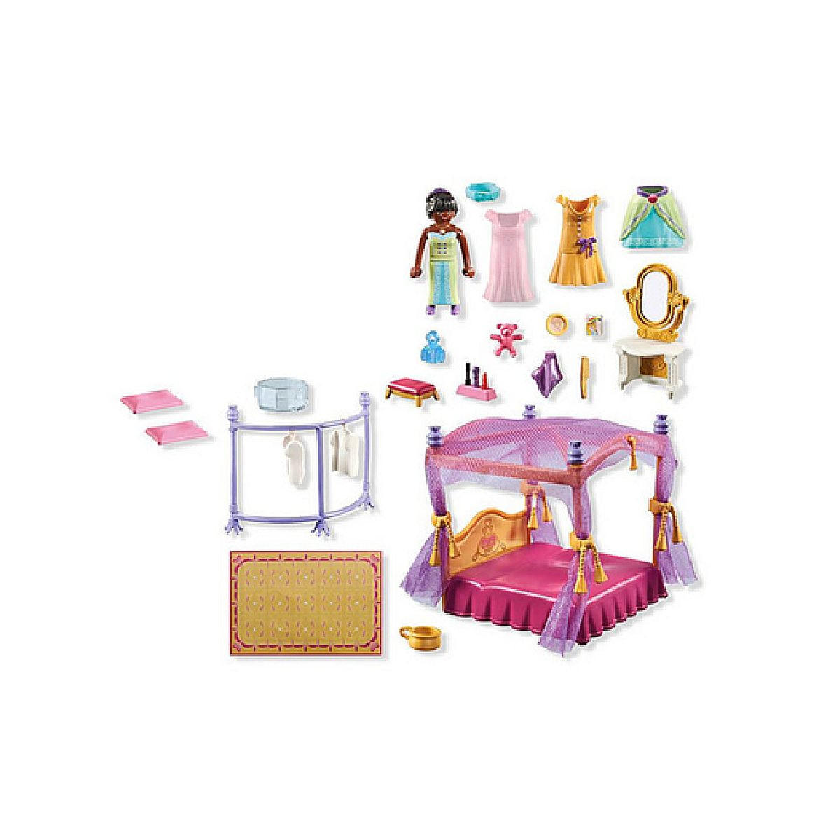 SPIELSET Prinzessinnenschlafzimmer mit Himmelbett und Ankleidezimmer - Blau, Kunststoff (7/19/25cm) - Playmobil
