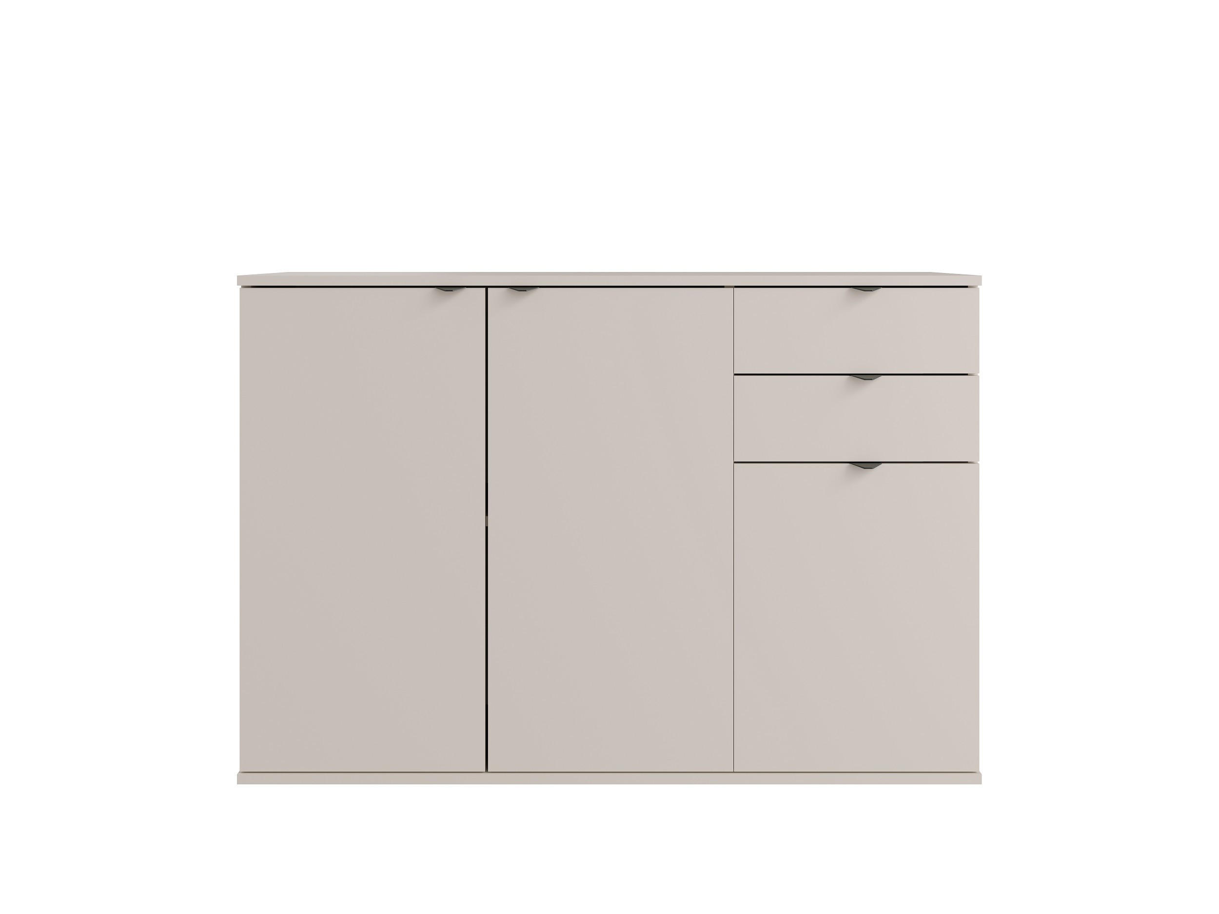 KOMMODE METRIX 120/82,5/35cm mit 2 Schubladen 3 Türen Kaschmir - Kaschmir, Holzwerkstoff (120/82.5/35cm) - MASSENO