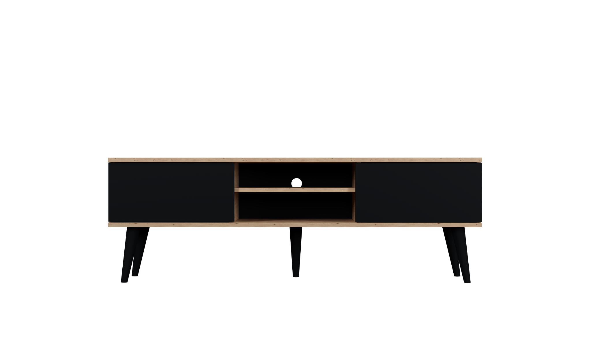 LOWBOARD Toronto II 35/55,2/160 cm - Schwarz/Eiche Artisan, Holzwerkstoff (35/55/160cm) - Kocot Kids
