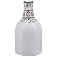 BLUMENVASE Steinzeug weiß Ankon - Weiß, Stein (25cm) - Beliani