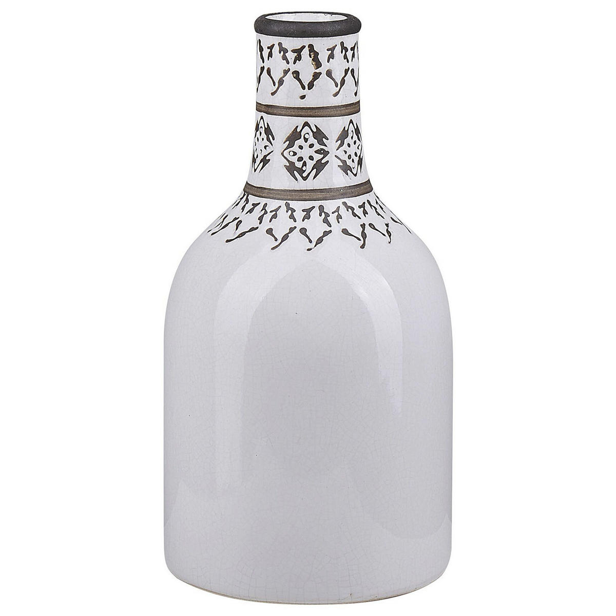 BLUMENVASE Steinzeug weiß Ankon - Weiß, Stein (25cm) - Beliani