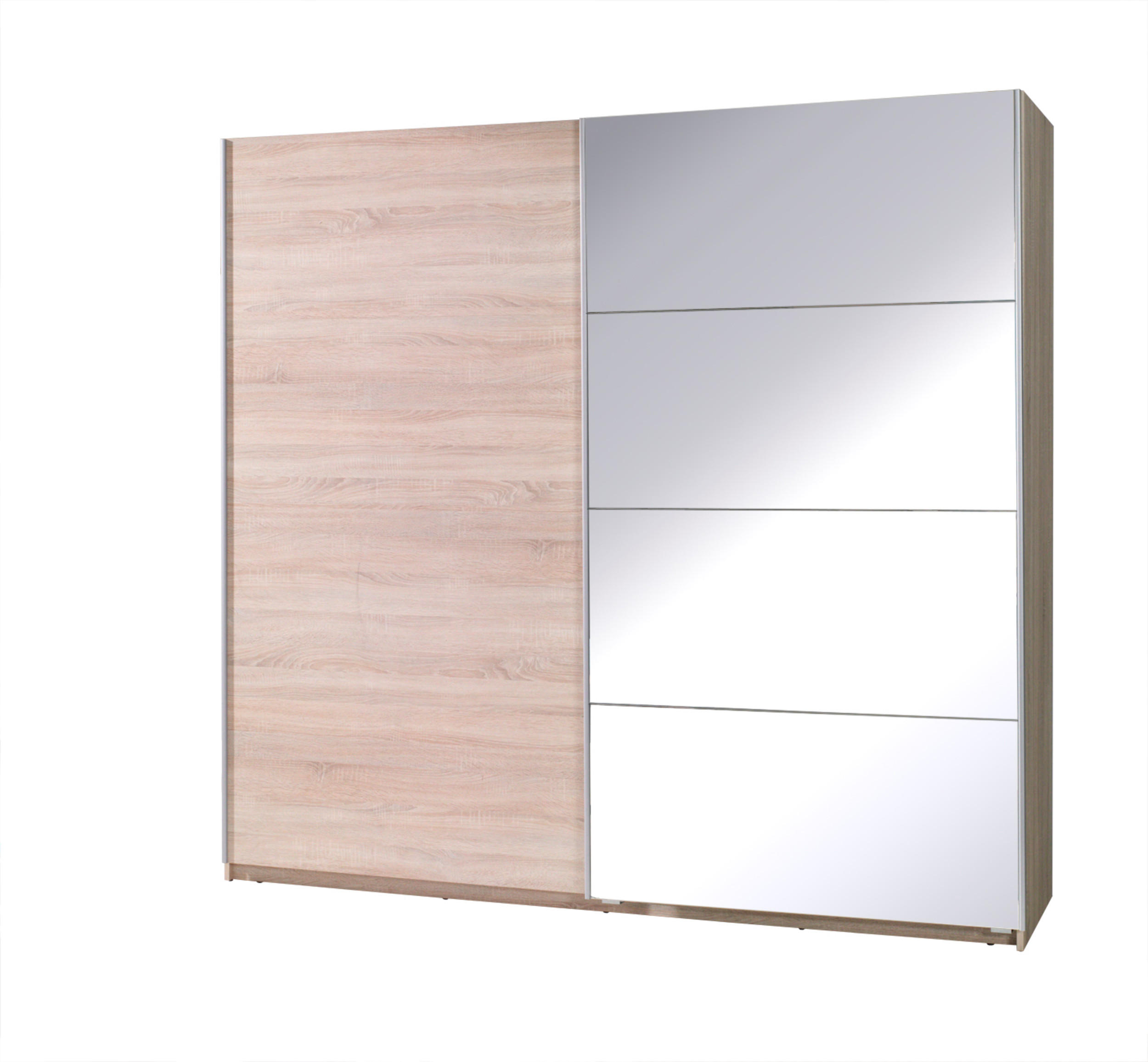 SCHIEBETÜRENSCHRANK - Kleiderschrank Corse 3 Eiche Sonoma - Sonoma Eiche, Holzwerkstoff (255/211/63cm) - Möblo