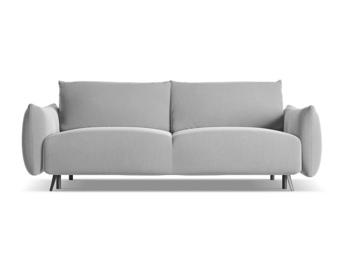 3-SITZER SOFA mit Schlaffunktion Samt Stoff Grau - Schwarz/Grau, Textil/Metall (230/86/105cm) - Makamii