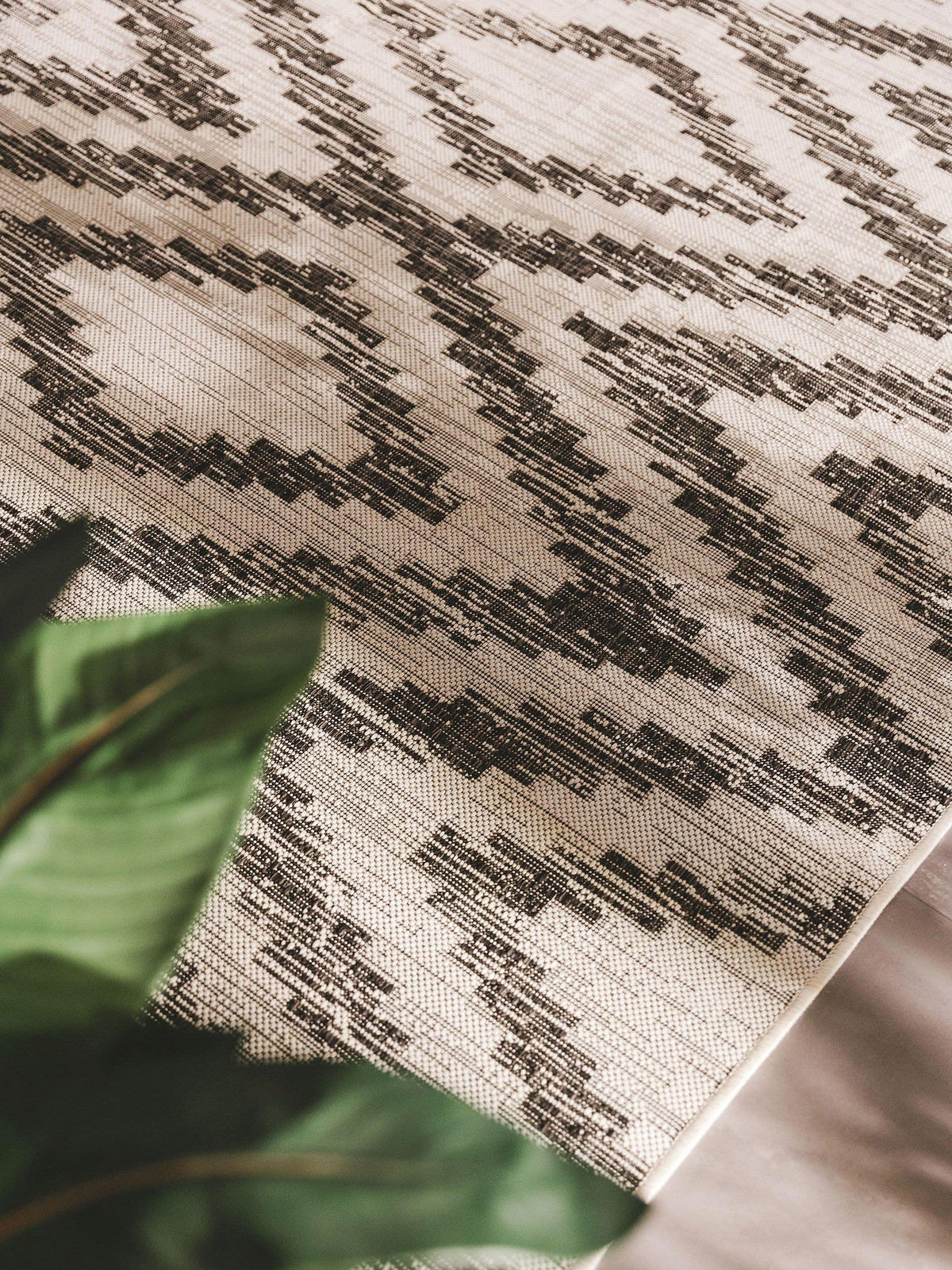 OUTDOORTEPPICH Cleo Weiß/Schwarz 120x170 cm - Weiß, Textil (120/170cm) - benuta Nest