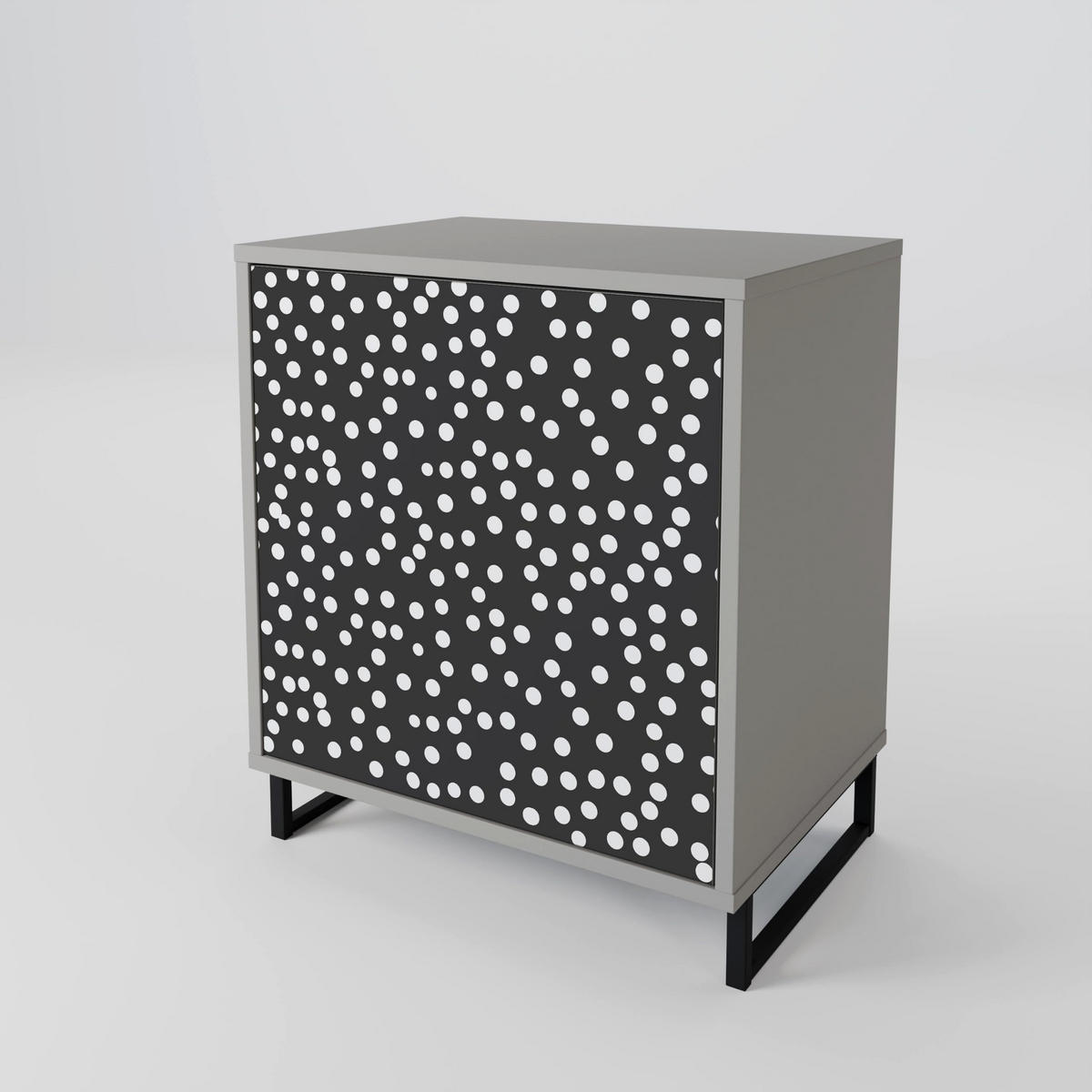 SIDEBOARD BLINDING LIGHTS, Grau, 57,5x42x77,5 cm, Schräge Buchenholzfüße - Buchefarben/Multicolor, Holzwerkstoff/Buchenholz (57.5/77.5/42cm) - SpaceRebels