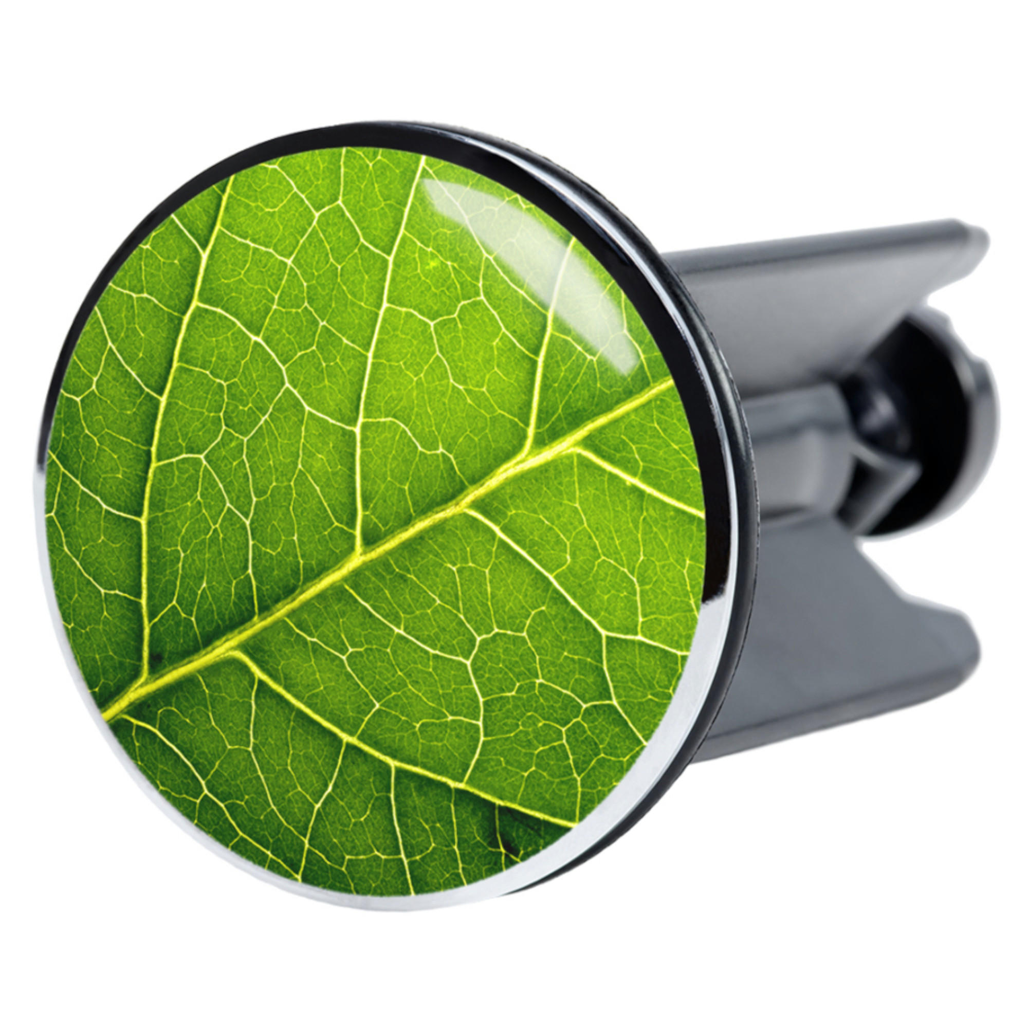 WASCHBECKENSTÖPSEL Blatt - Grün, Kunststoff/Metall (4/7/7cm) - Sanilo