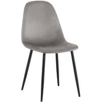 STUHL Samt Grau - Schwarz/Grau, Textil/Metall (44/88/51cm) - CLP