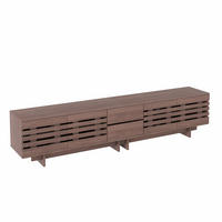 LOWBOARD DE-40456 4 Türen und 2 Schubladen mit Lamellen-Design Walnuss - Walnussfarben, Holzwerkstoff (200/55/39.5cm) - ComfortXL