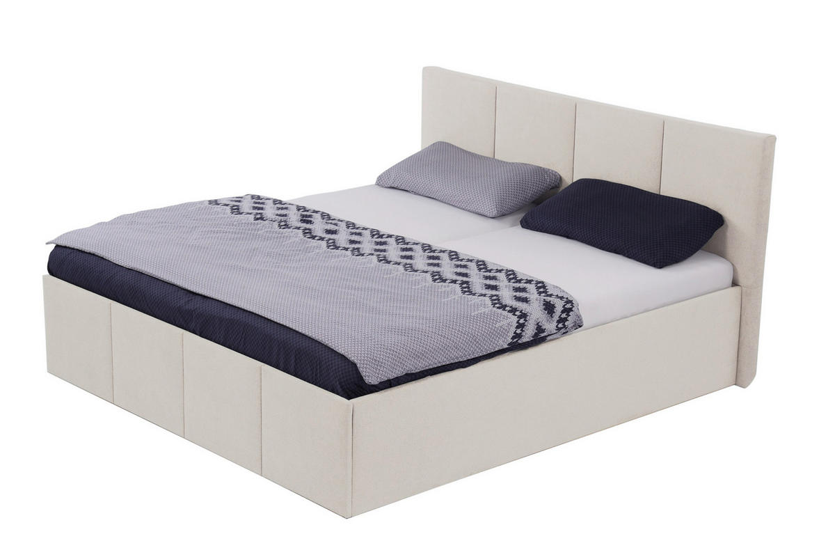 POLSTERBETT Dalas Beige 180 x 200 x 40 cm Bettkasten Mit hochwertiger Matratze H2 (bis 100 kg) und Lattenrost - Beige, Holz (180/200cm) - Halmon Schlafkomfort Betten 