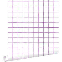TAPETE Karomuster 50 x 900 cm - Lila, Papier (50/900cm) - ESTAhome