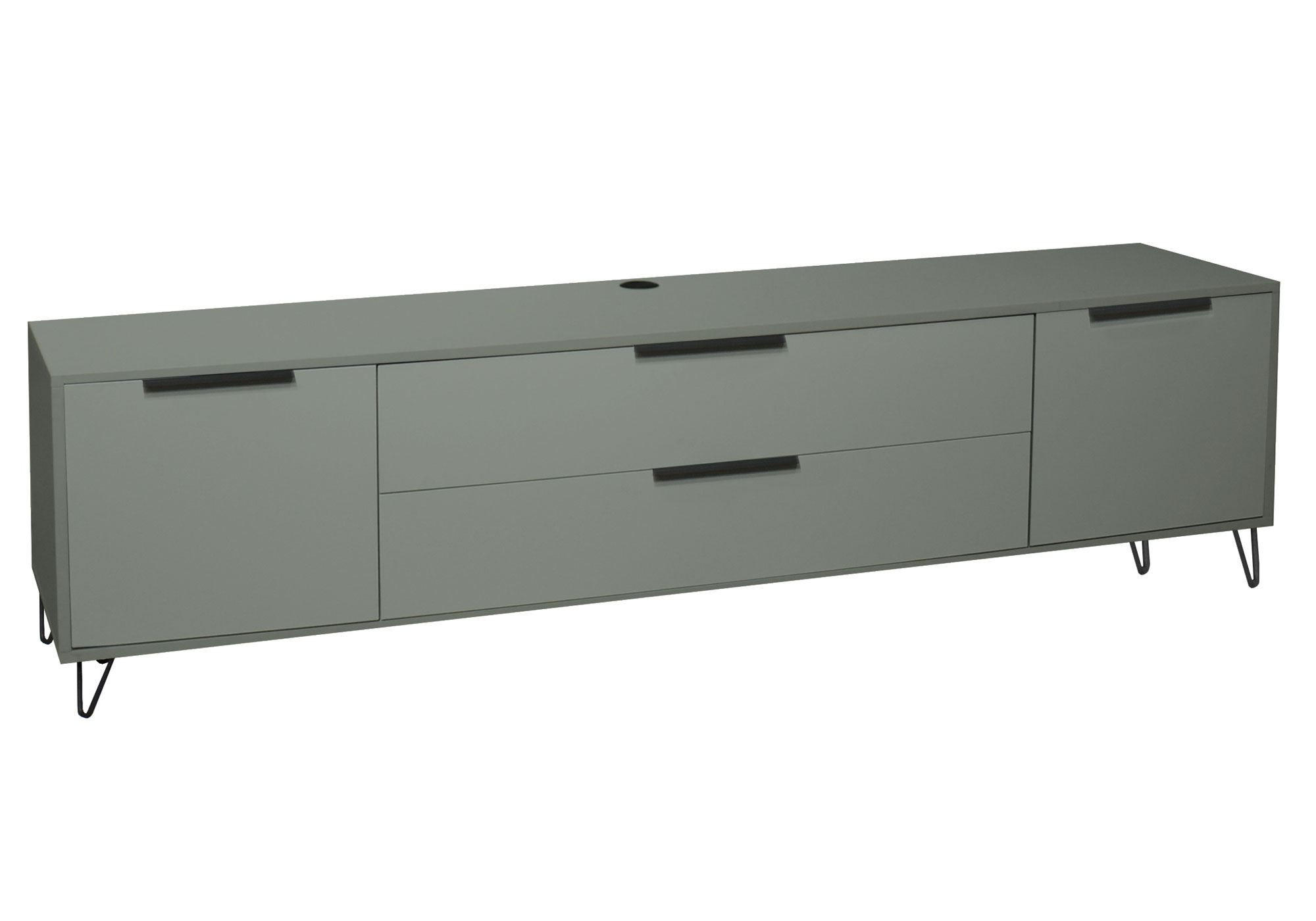 LOWBOARD Erna 216x45x62 Pinie Green matt Lack - Grün, Holzwerkstoff (216/62/45cm) - 58aufmkessel