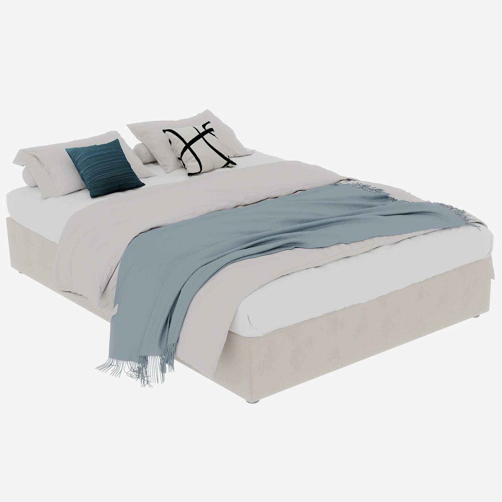 RAHMENBETT 160/200 cm in Beige - Beige, Holzwerkstoff/Textil (160/200cm) - WISHDOR