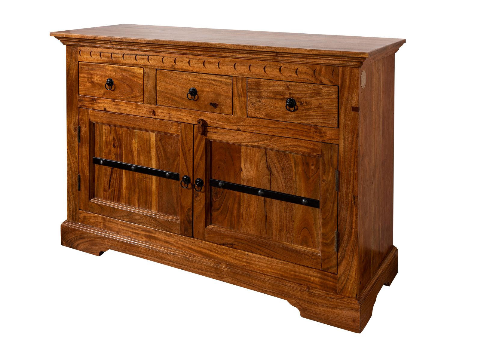 KOMMODE Akazie 120x40x90 honig lackiert OXFORD #0531 - Braun, Holz (120/90/40cm) - Massivmoebel24