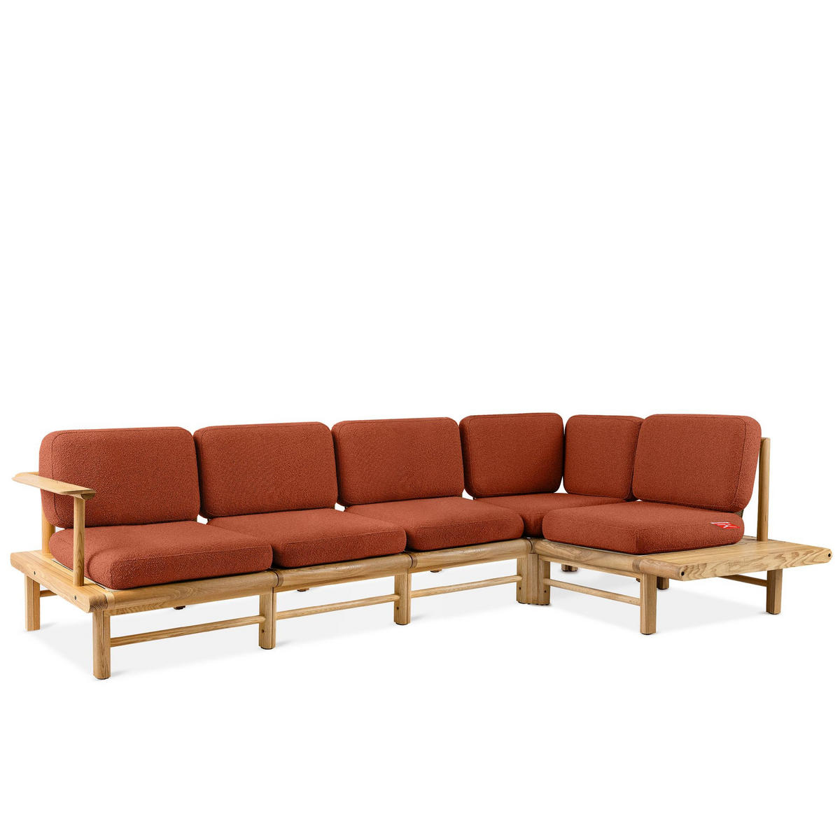 LOUNGESOFA ATREDA rechts - Orange, Holz/Textil (300/80/175cm) - KONSIMO®
