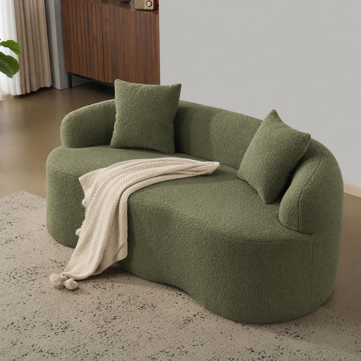 2-SITZER-SOFA DE-34988 geschwungen Grün - Grün, Textil (89/70/170cm) - ComfortXL