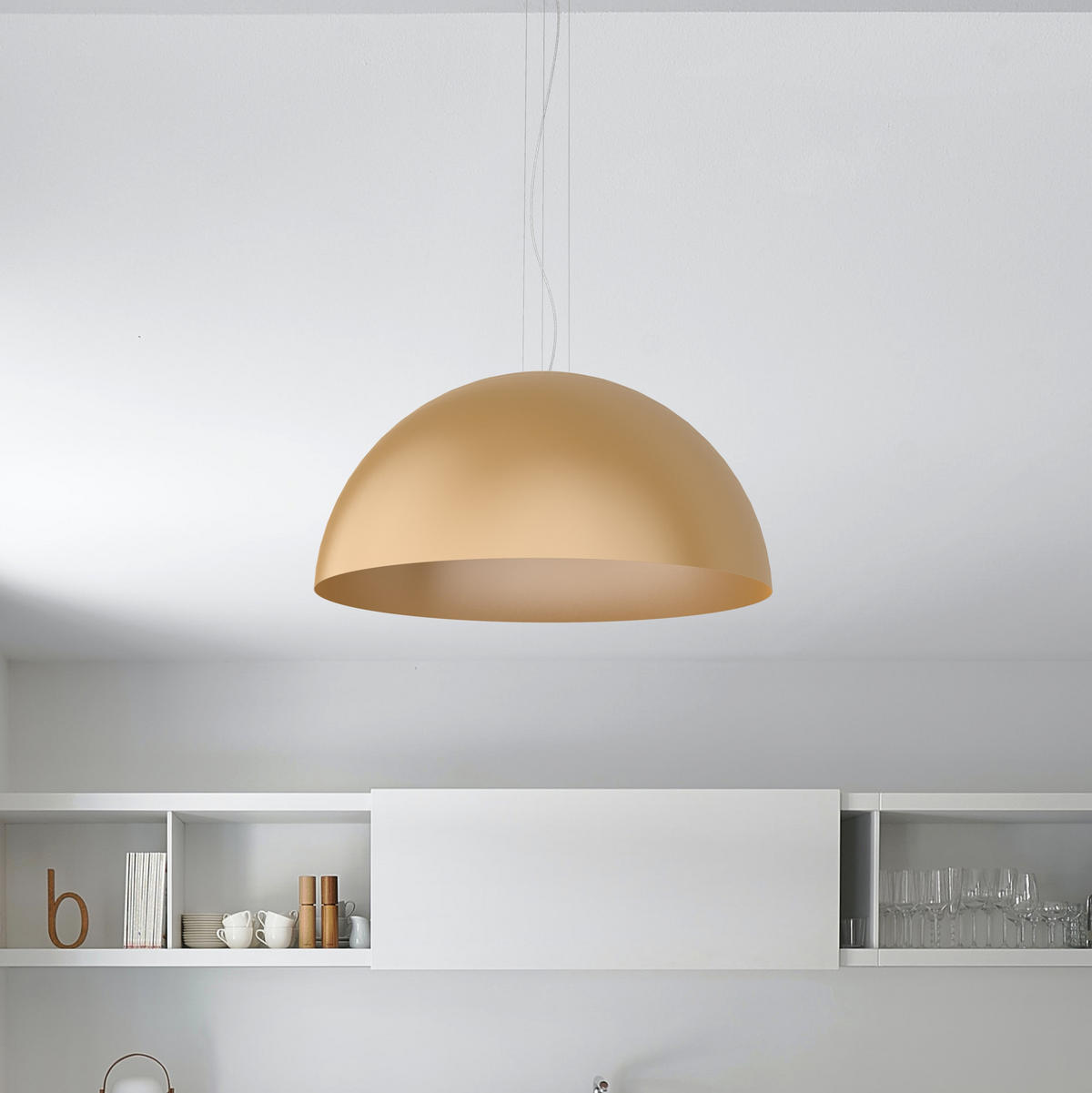 HÄNGELEUCHTE - Goldfarben, Metall (80/80/40cm) - Lumicom