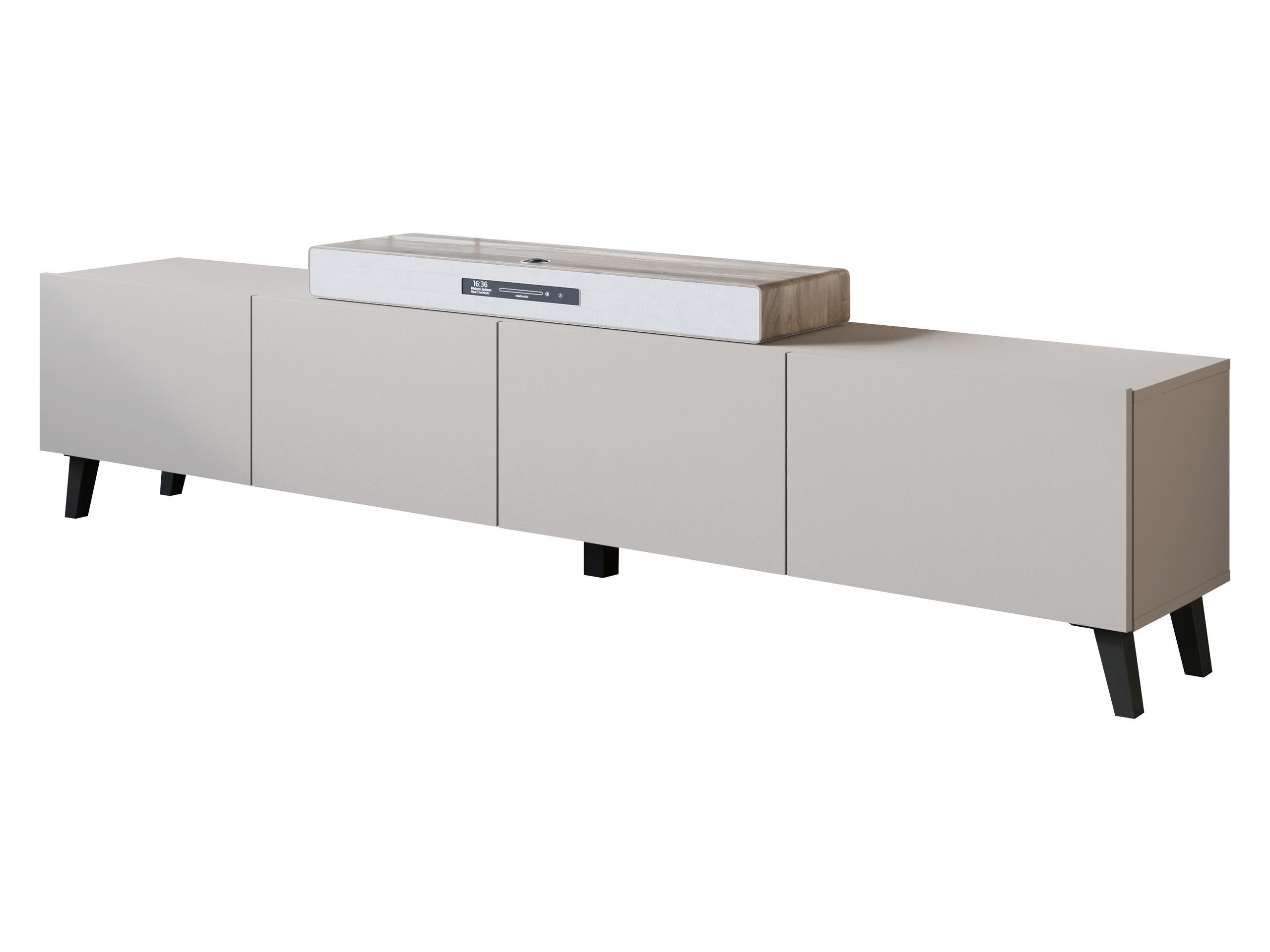 TV-LOWBOARD Phuket 190 - Kaschmir/Schwarz, Holzwerkstoff/Kunststoff (190/40/32cm) - MIRJAN24