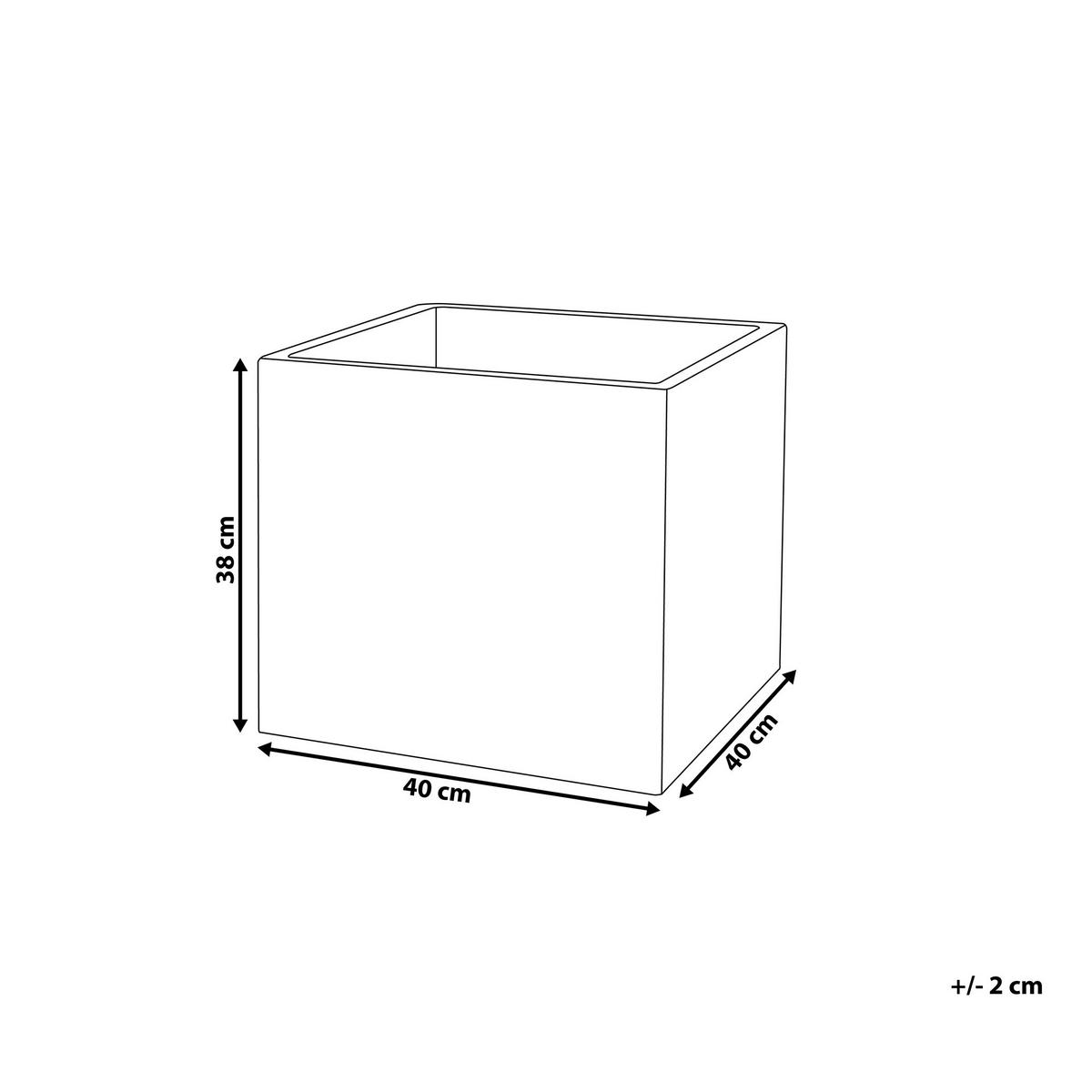 BLUMENTOPF Weiß Paros - Weiß, Naturmaterialen (38cm) - Beliani
