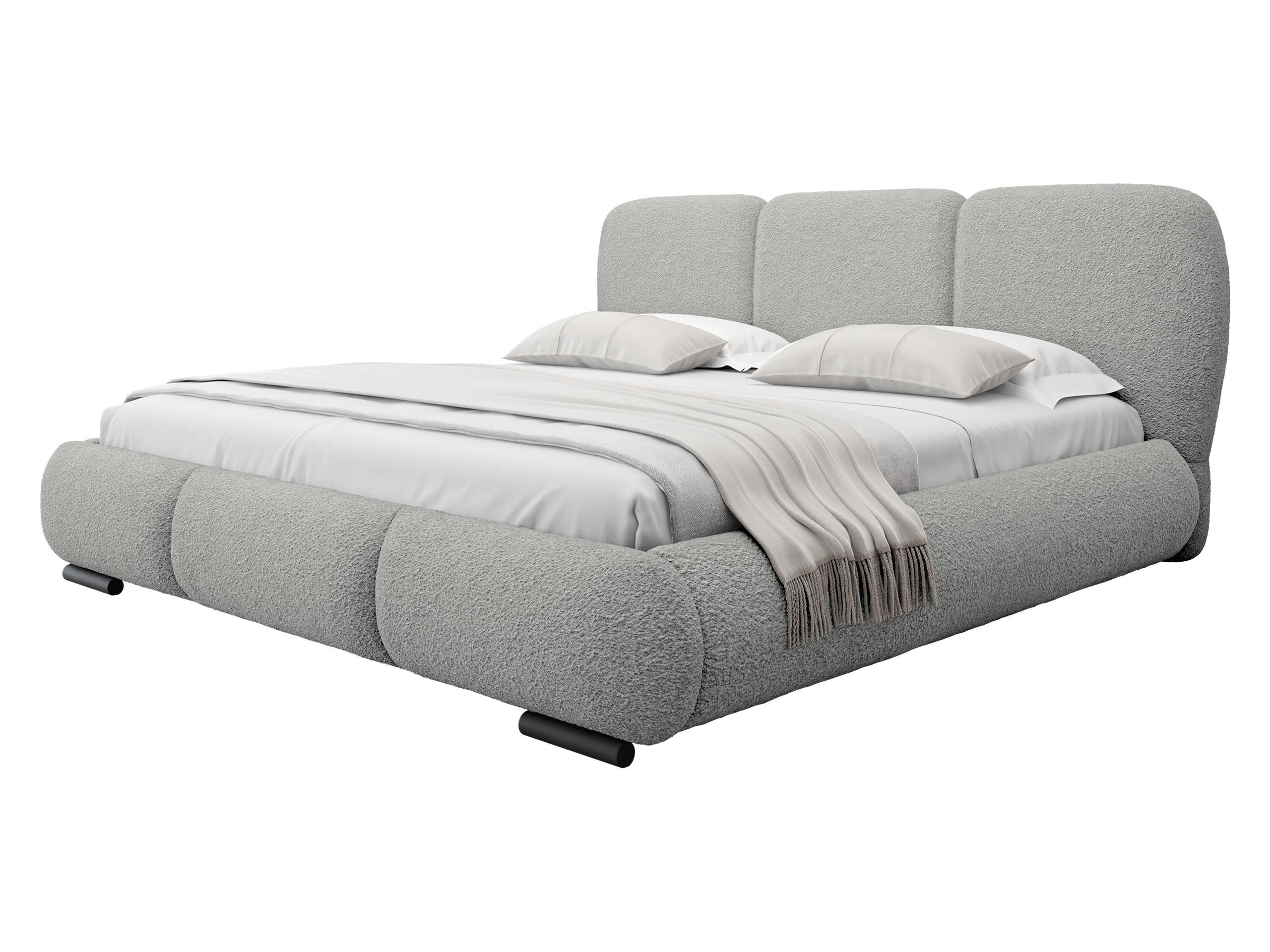 POLSTERBETT Rosa - Eichefarben/Hellgrau, Holz/Textil (140/200cm) - MIRJAN24