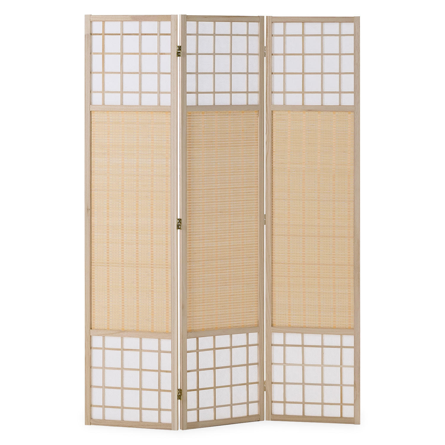 PARAVENT 120/170 cm Natur Holz Bambus Shoji - Naturfarben, Naturmaterialien/Holz (120/170/2cm) - Homestyle4u