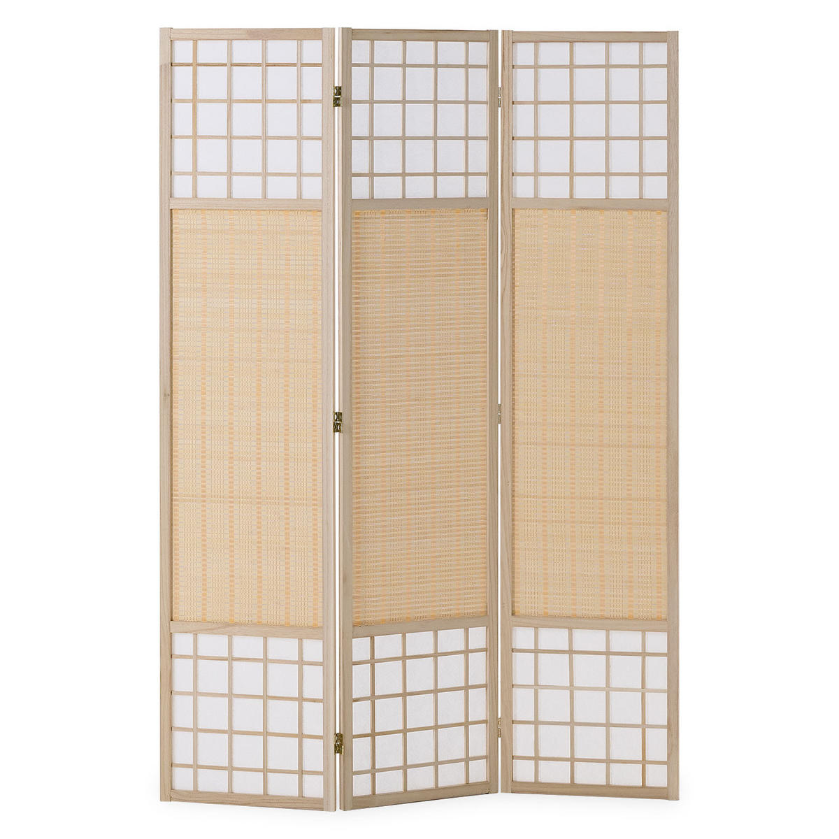 PARAVENT 120/170 cm Natur Holz Bambus Shoji - Naturfarben, Naturmaterialien/Holz (120/170/2cm) - Homestyle4u
