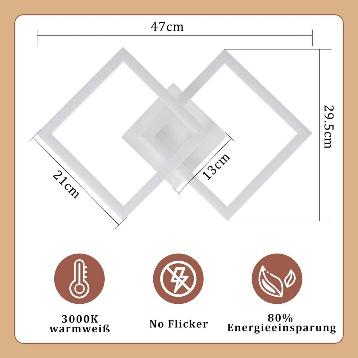 LED-DECKENLEUCHTE Eis 47/30/6 cm - Schwarz, Metall (47/30/6cm) - Nettlife