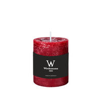 STUMPENKERZE Rustik Marble Style Bordeaux 80 x Ø 68 mm, 1 Stück - Bordeaux, Paraffin (8cm) - Wiedemann Kerzen