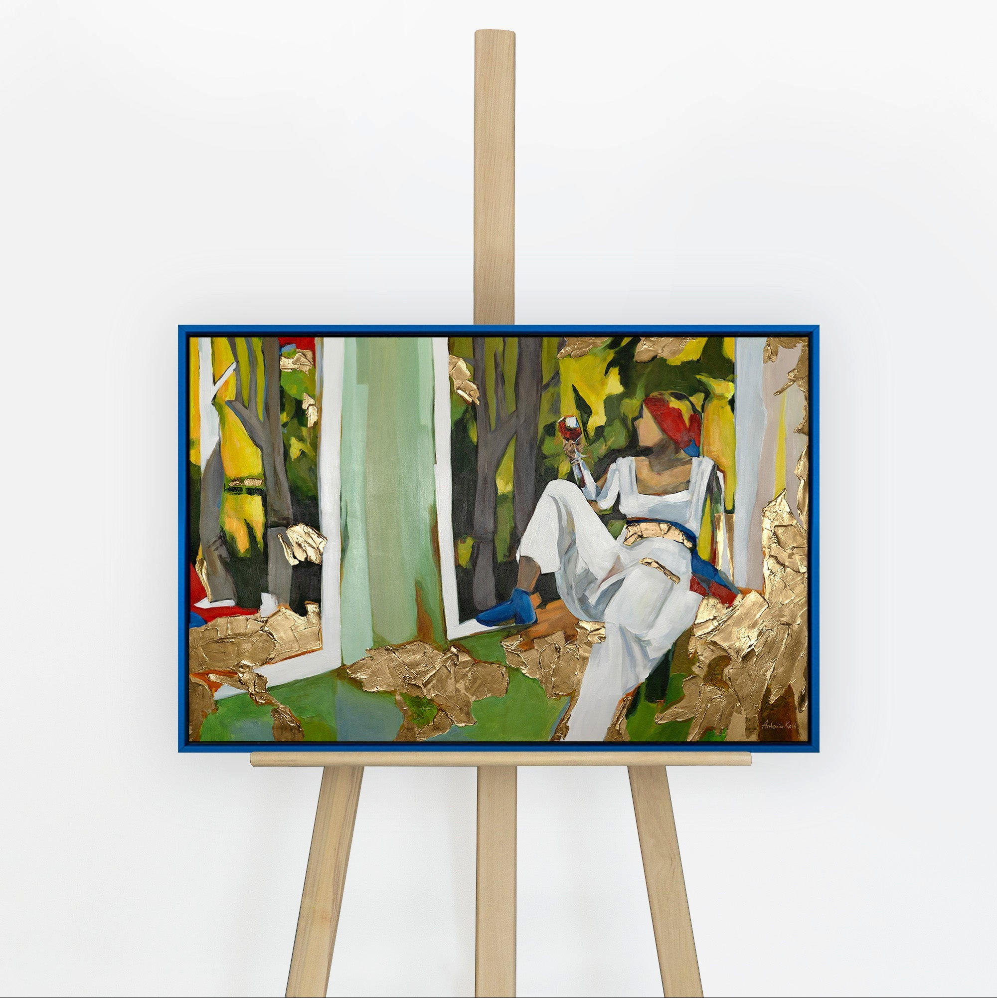 GEMÄLDE Inspiration Schattenfugenrahmen Blau 60x40 cm - Blau, Holz (60/40cm) - YS-art gallery
