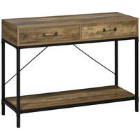 KONSOLENTISCH 100/35/76,5 cm Vintage Braun mit 2 Schubladen und Unterregal - Braun, Holzwerkstoff (35/100/76.5cm) - OKWISH