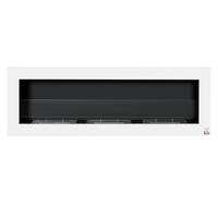 ETHANOL-KAMIN, 3 Brennboxenm, 2000W, kein Rauch, Stahl, gehärtetes Glas, Weiß - Weiß, Metall (15/40/120cm) - HOMCOM