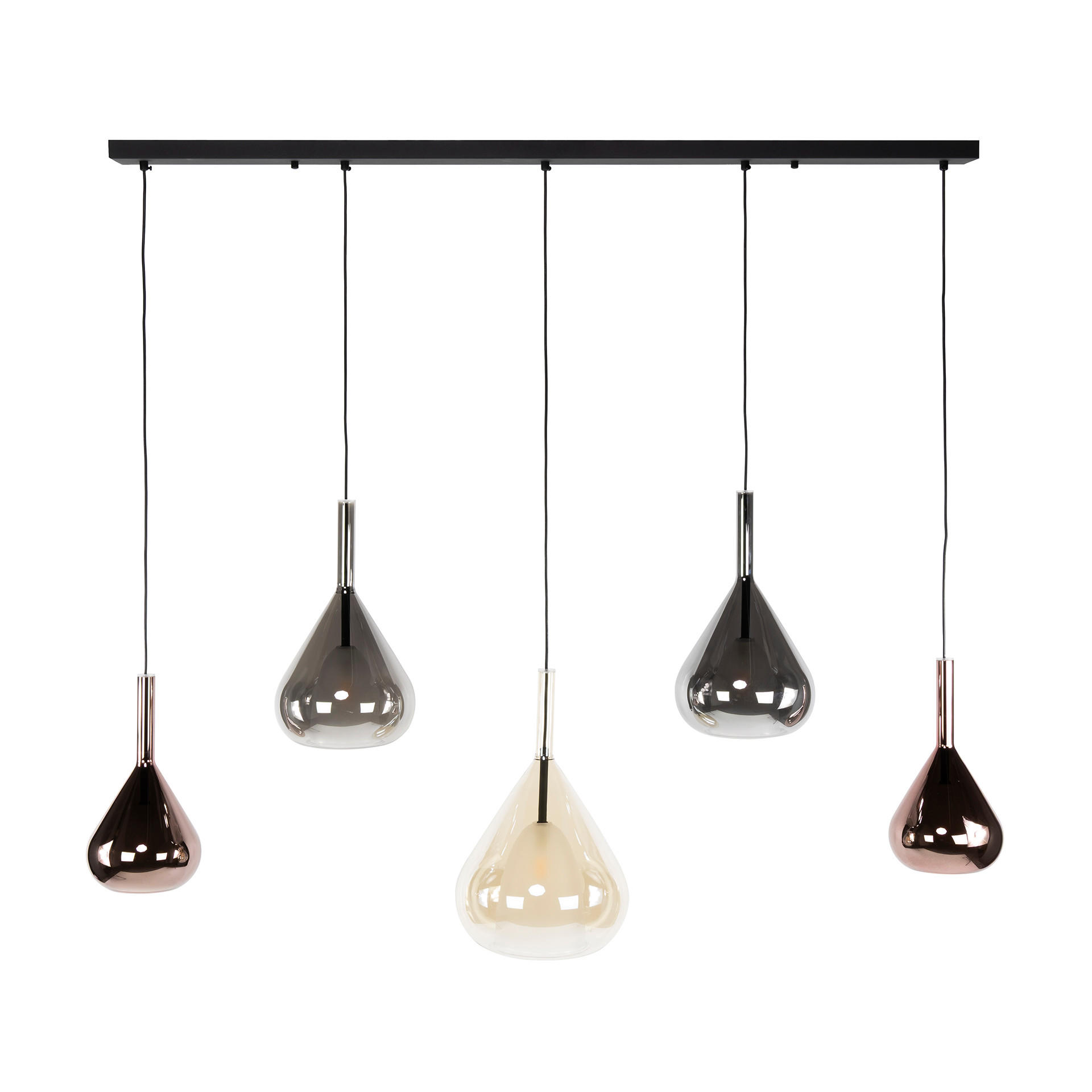 HÄNGELAMPE Wings - Schwarz - 24/123/150 cm - Schwarz, Metall (24/123/150cm) - Hoyz Collection