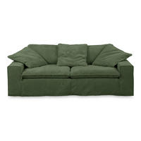 SOFA NETTA Grün Cord - Braun/Grün, Birkenholz/Textil (226/90/116cm) - KAWOLA