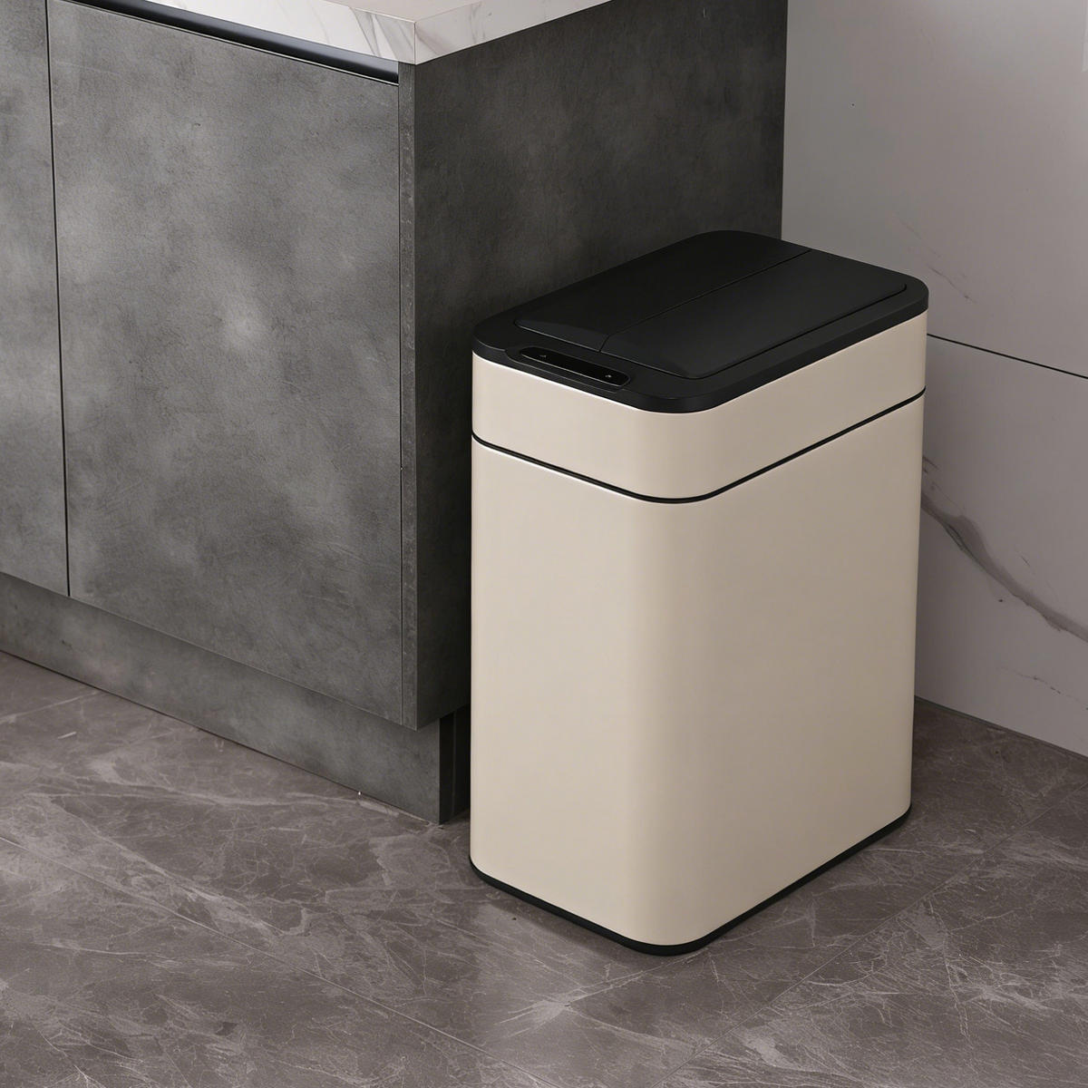 SENSORMÜLLEIMER SE50L Taupe - Taupe, Metall (27/54.5/40cm) - SVITA