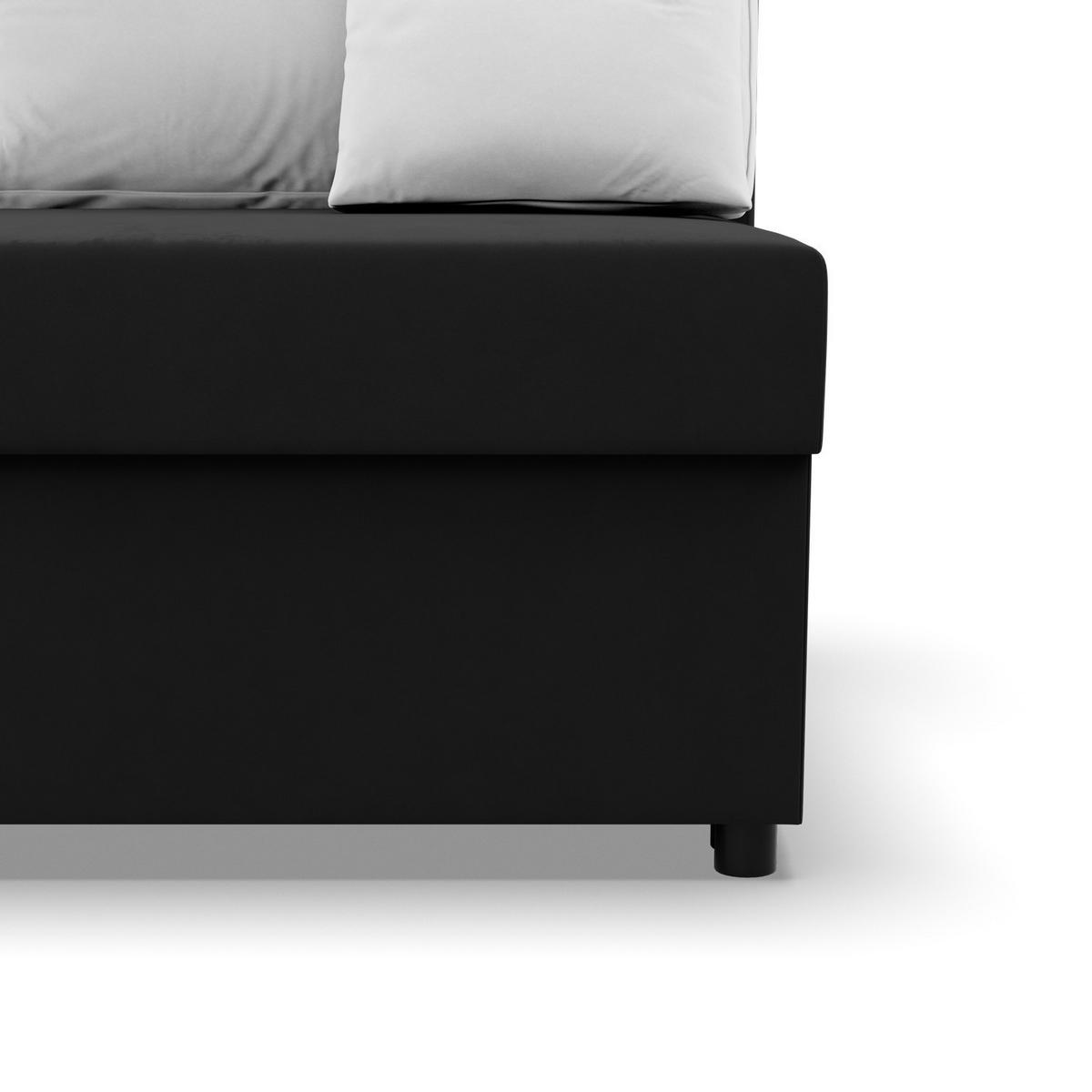 ECKSOFA MIT SCHLAFFUNKTION KEMI Schwarz/Weiß - Schwarz/Weiß, Textil (135/201cm) - Mebligo