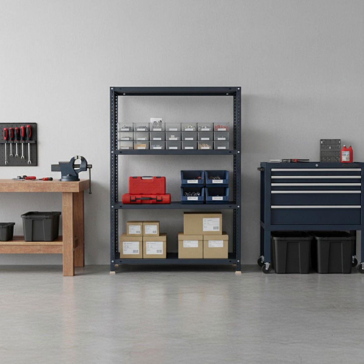 SCHRAUBREGAL PANDA MID | HxBxT 150x100x30cm | 4 Fachböden | Fachlast 100kg | Anthrazit - Anthrazit, Metall (100/150/30cm) - PROREGAL