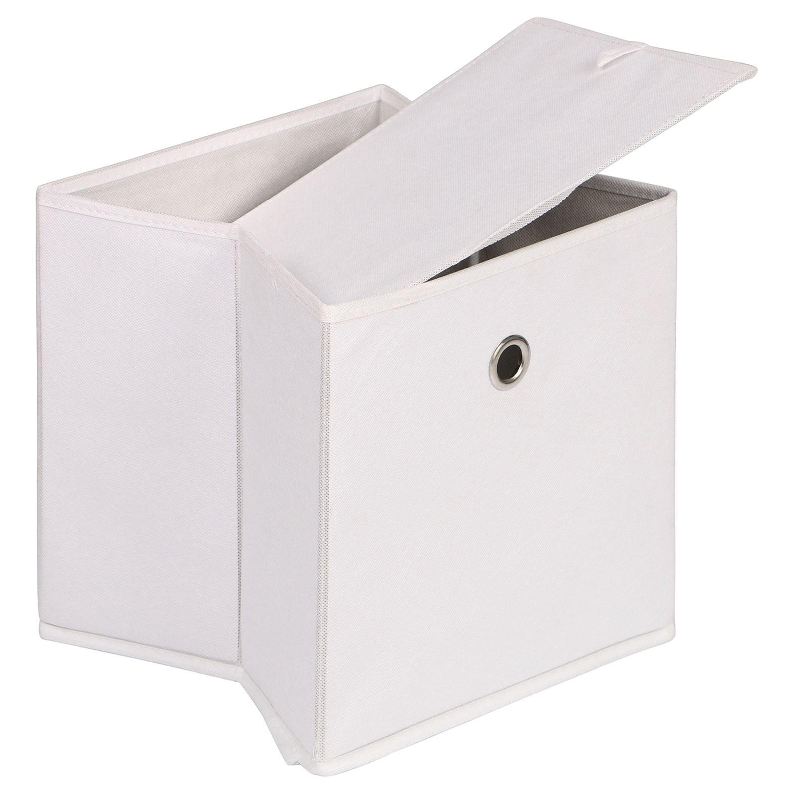 FALTBOX ELA 2ER-SET - Weiß, Textil (27/27/27cm) - IDIMEX