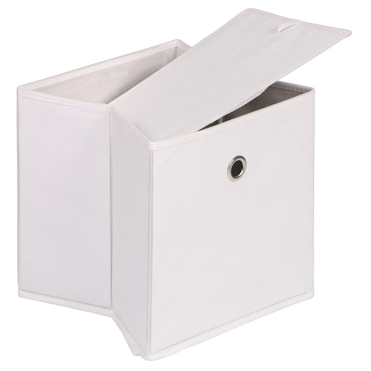FALTBOX ELA 2ER-SET - Weiß, Textil (27/27/27cm) - IDIMEX