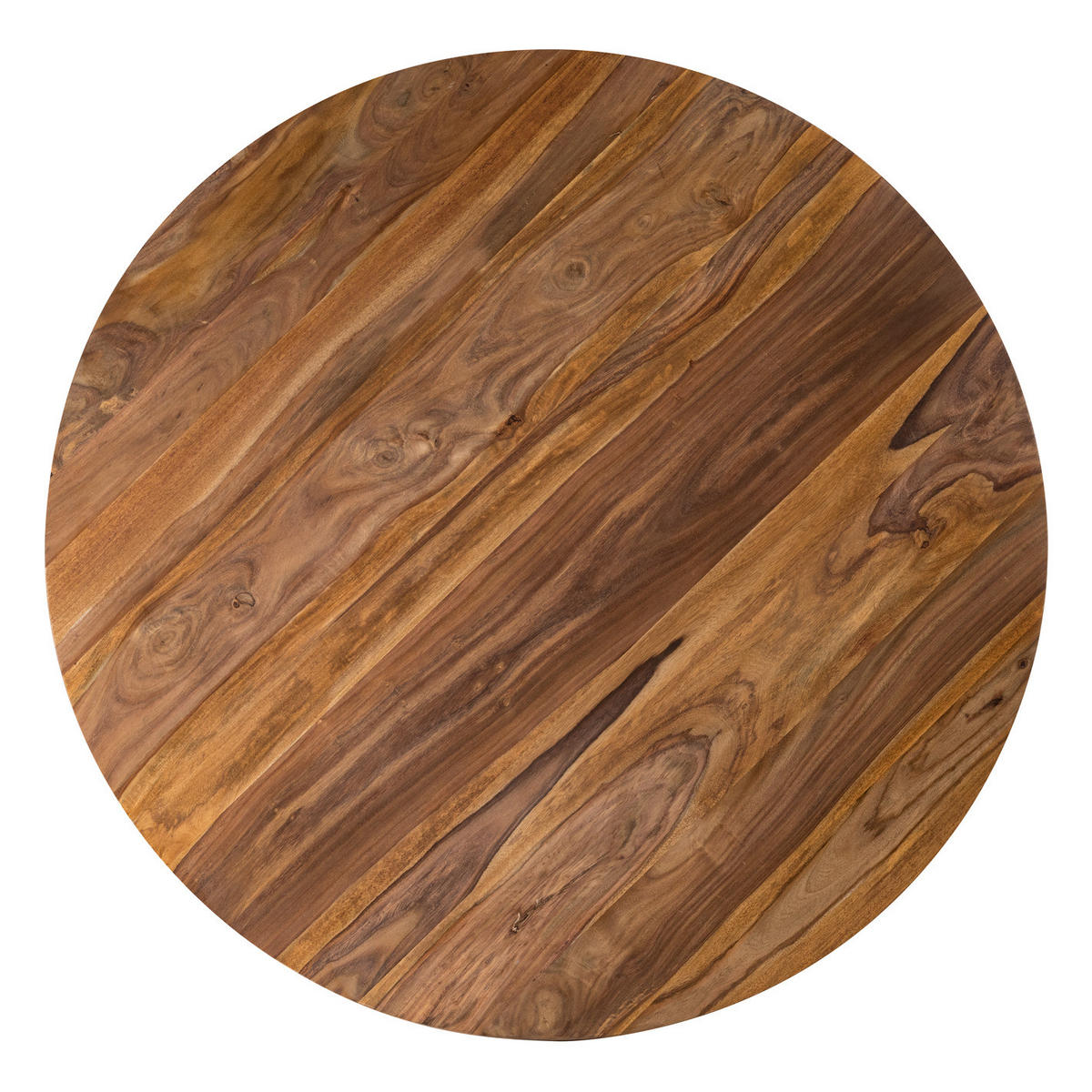 ESSTISCH rund - Sheesham massiv, gewachst - Sheeshamfarben, Holz (120/120/76cm) - home24