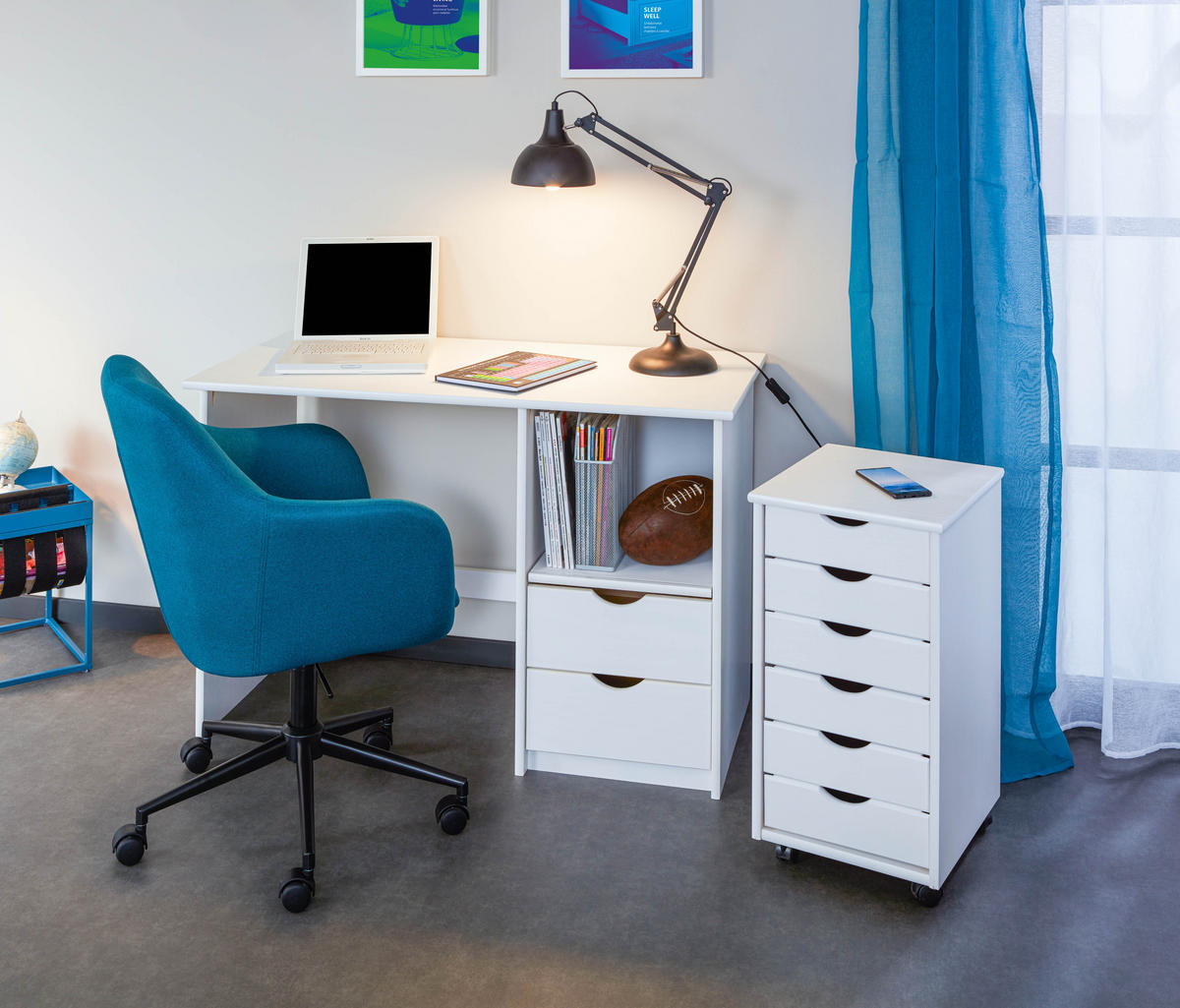 ROLLCONTAINER Weiß - Weiß, Holzwerkstoff (35/65/40cm) - ebuy24