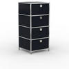 BÜRO-STANDCONTAINER, Metall, 40cm, 4 Schubladen, Graphitschwarz - Chromfarben/Silberfarben, Metall (40/84.3/39.7cm) - Versee