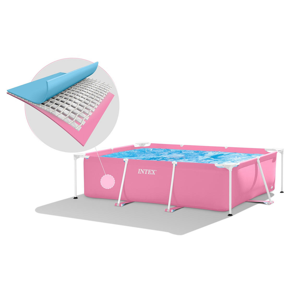 POOL 220 x 150 x 60 cm - 28266 - Rosa, Textil (220/60/150cm)