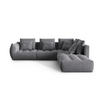 ECKSOFA modular rechts Bloom aus Samt dunkelgrau 4 Sitzplätze - Dunkelgrau, Textil (310/316cm) - Micadoni