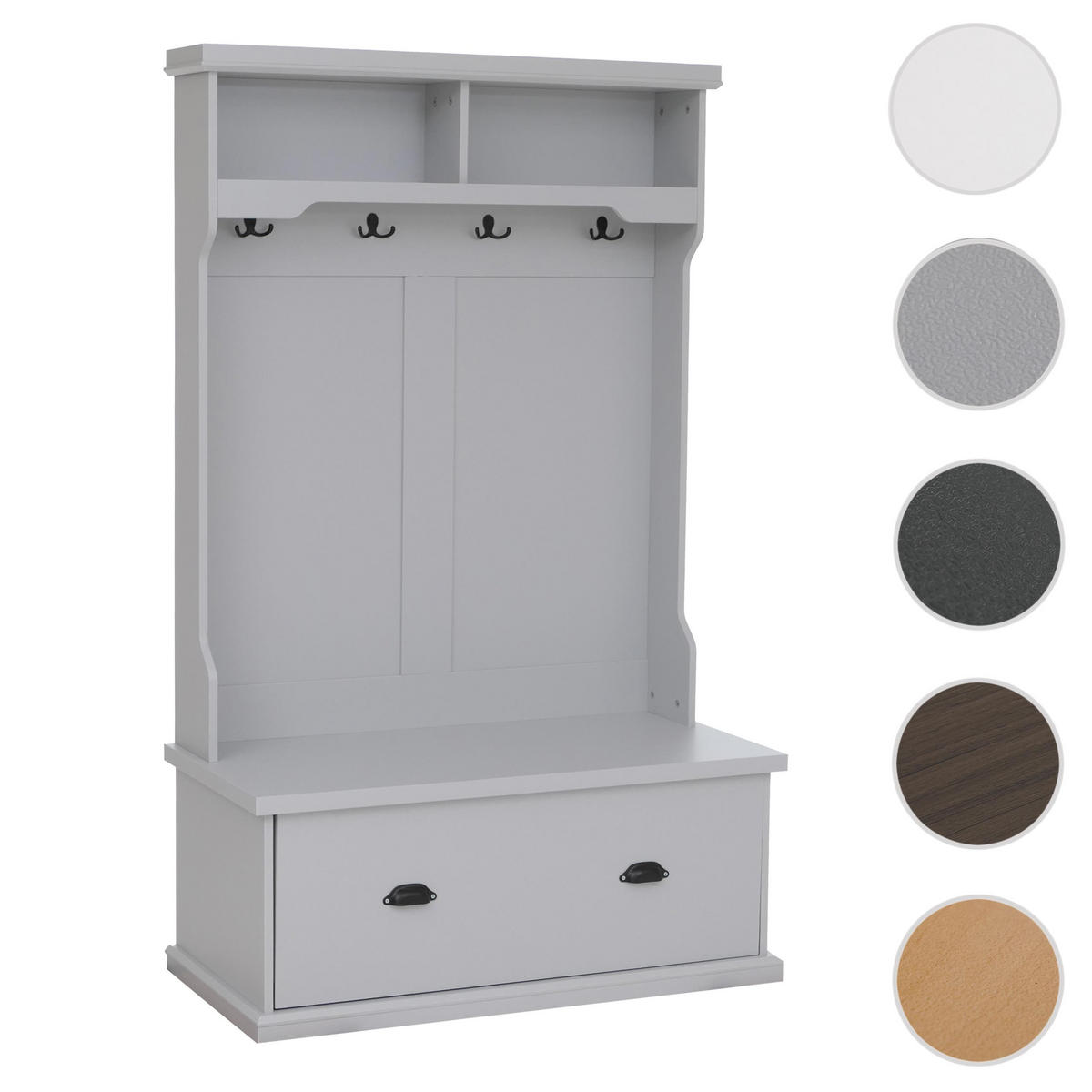 GARDEROBE Hellgrau - Hellgrau, Holz (100/163/47cm) - MCW